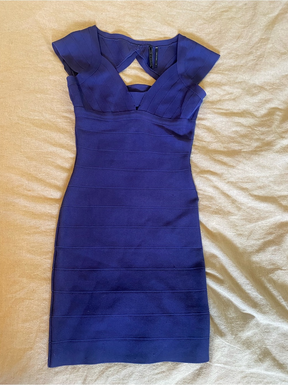 Guess Royal Purple Cutout Bandage Mini Dress